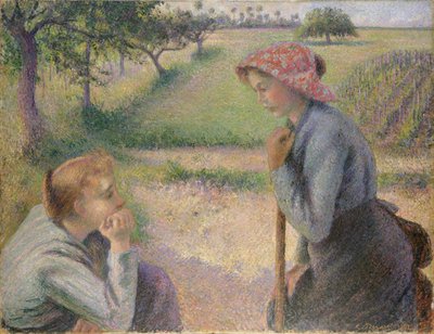 Due giovani contadine da Camille Jacob Pissarro